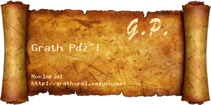 Grath Pál névjegykártya